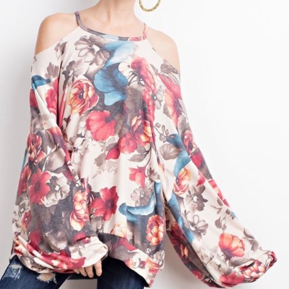 OVERSIZED Soft Terry Knit Tunic - SUNSET ORANGE - Picture 3 of 7